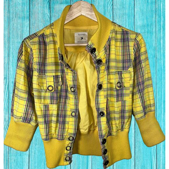 Forever 21 Yellow Button Jacket Blazer - Picture 5 of 14